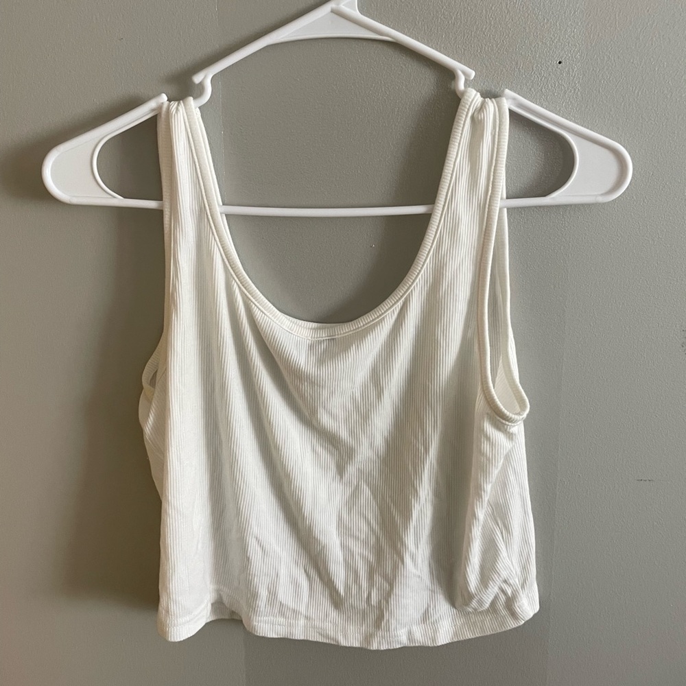 Basic white cropped tank. From shein and is very soft.